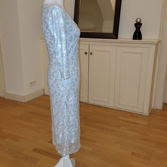 NY&C Silver Lace Sequin Dress, Size 0 NWOT - Picture 9 of 15